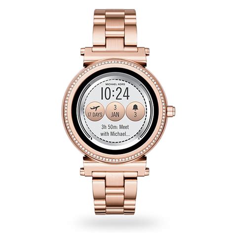 michael kors access runway rose gold tone smartwatch set|rose gold mk smart watch.